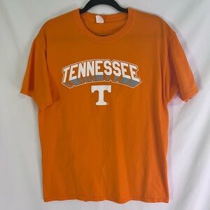 UT University of Tennessee Hanes Vibrant Orange and White Tee Sz L